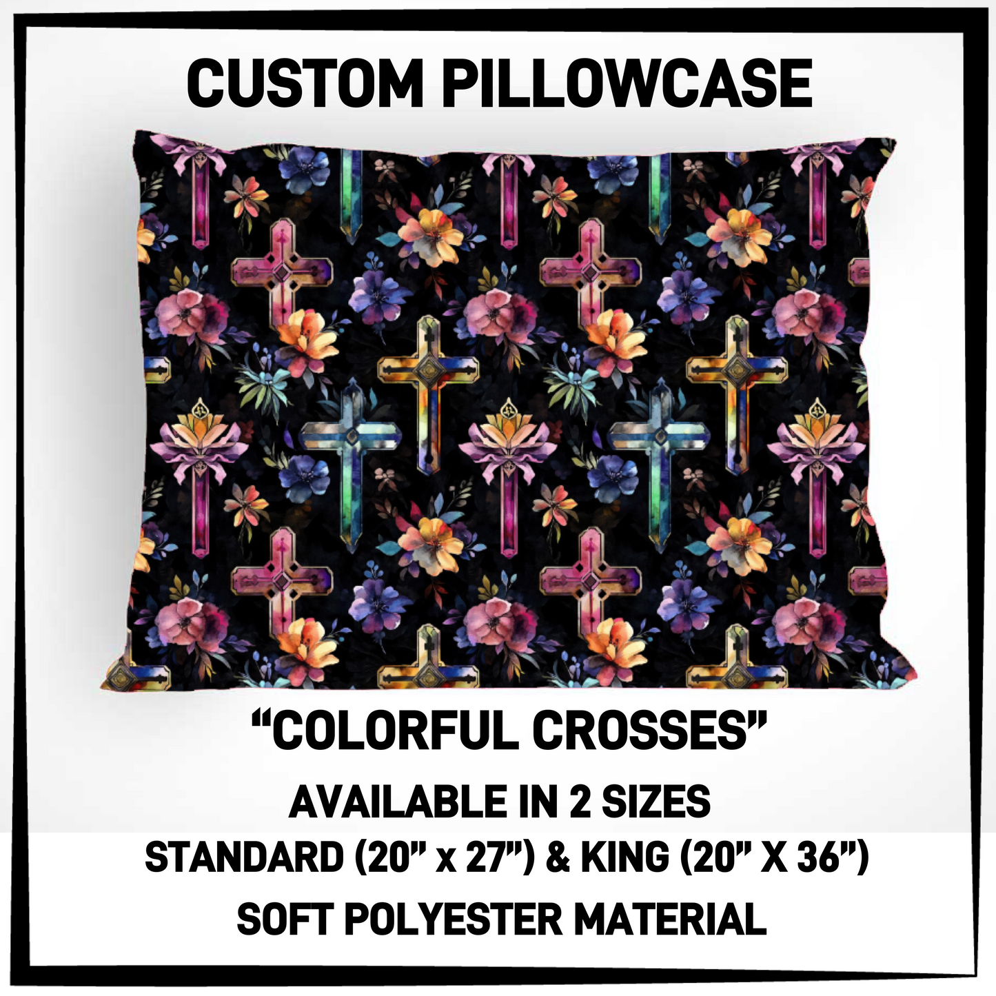 RTS - Colorful Crosses Pillowcase