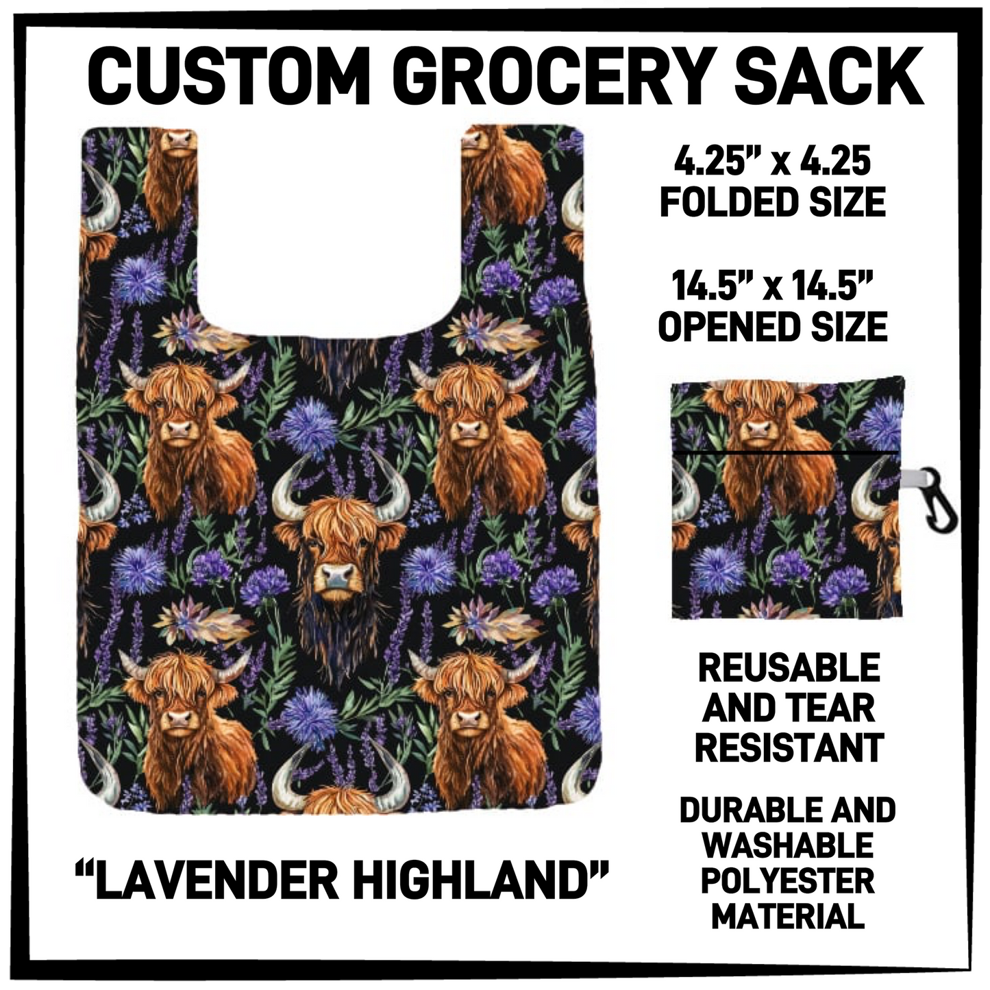 GRC4 - Lavender Highland Grocery Sack - Preorder Closing 9/10 ETA: Early Dec