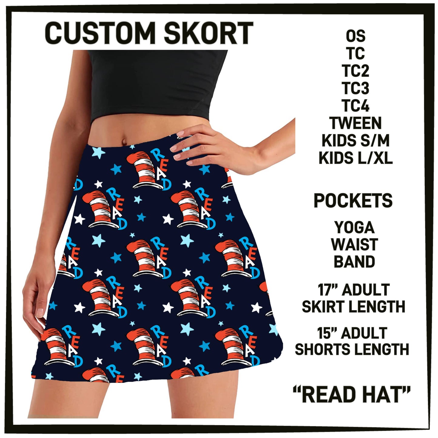 DO1C - Read Hat Skort with Pockets - Preorder Closing 12/16 ETA: Mid-Feb