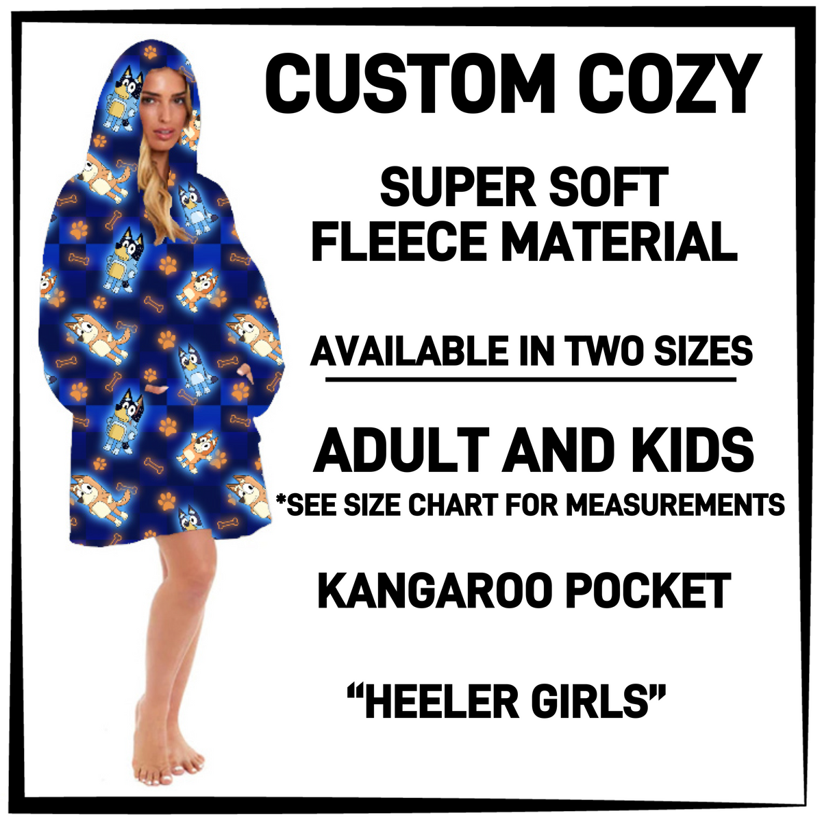 CZ2Y - Heeler Girls Hooded Cozy - Preorder Closing 9/15 ETA: Mid-Dec