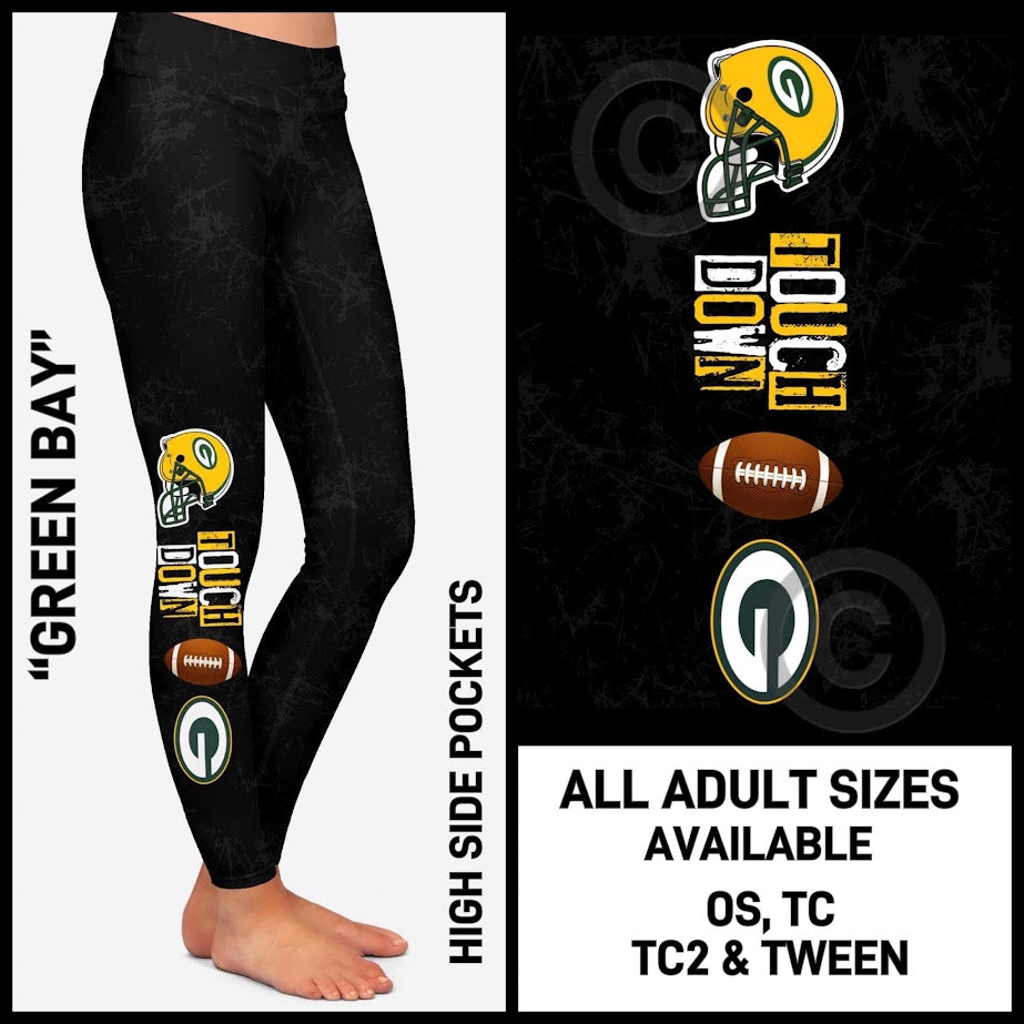 Green Bay Full Length Leggings with Pockets