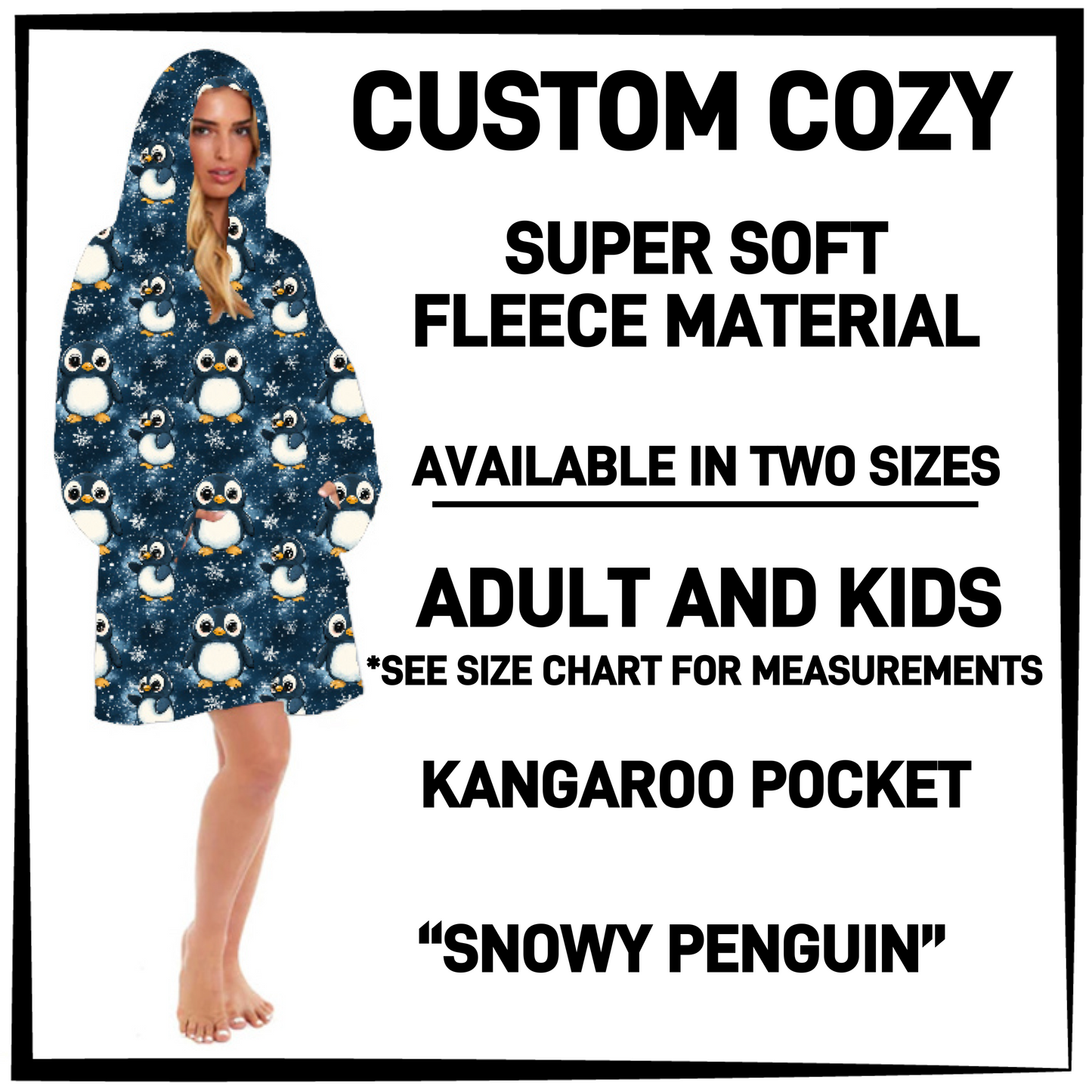 CZ2Y - Snowy Penguin Hooded Cozy - Preorder Closing 9/15 ETA: Mid-Dec