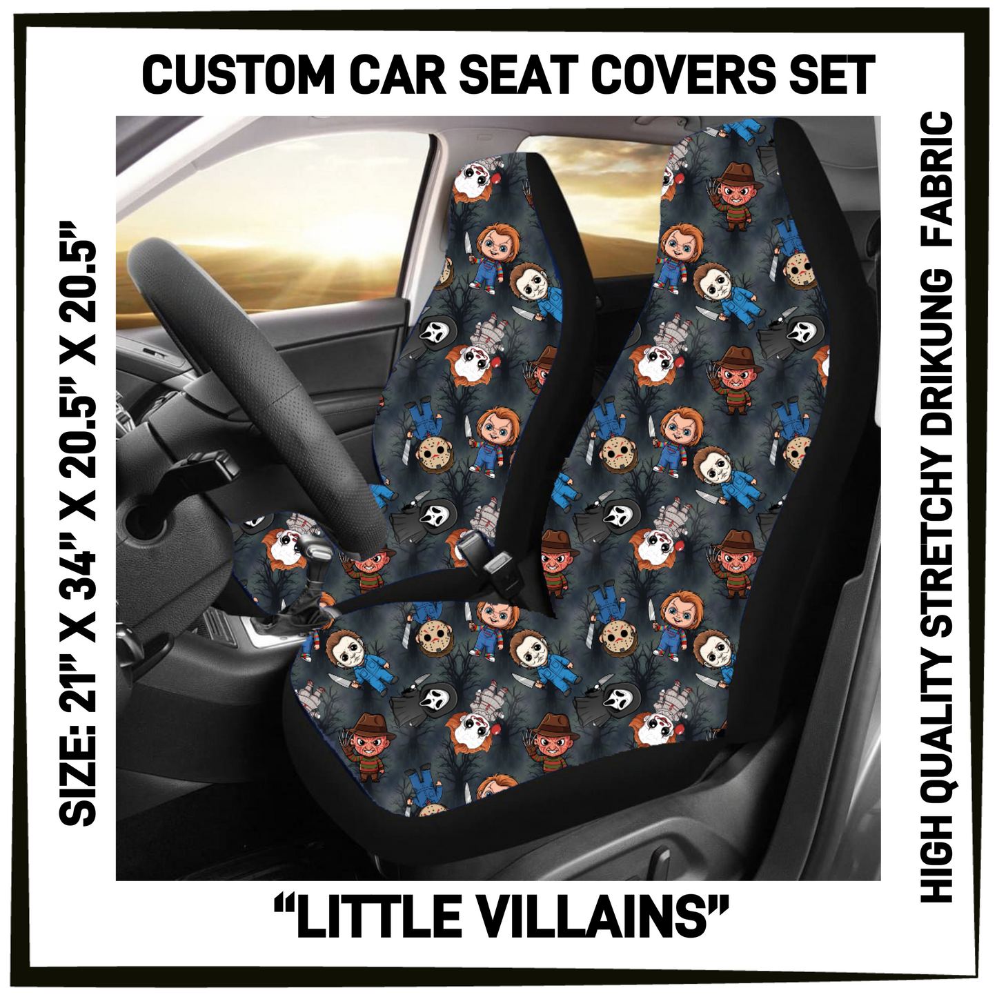 4CAR - Little Villains Car Seat Covers Set of 2 - Preorder Closing 5/12 ETA: Mid-July