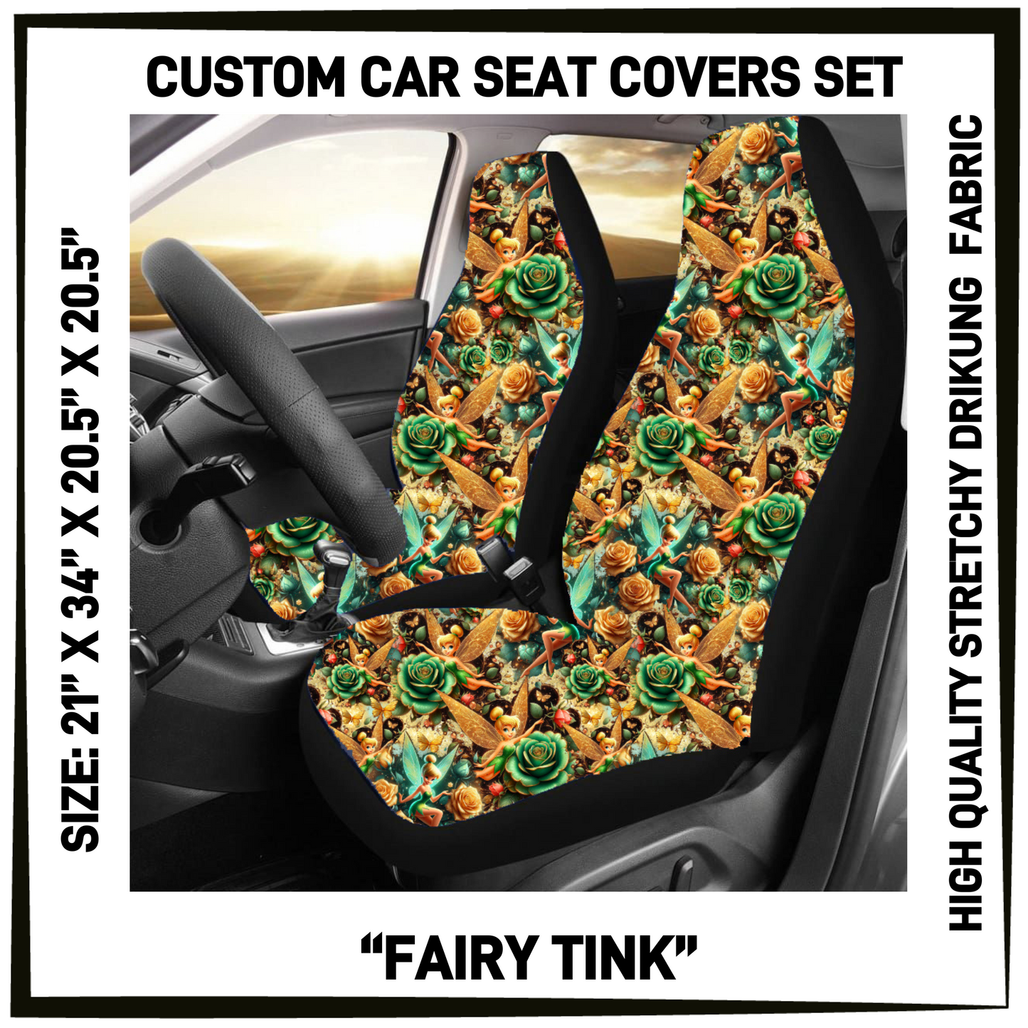 4CAR - Fairy Tink Car Seat Covers Set of 2 - Preorder Closing 5/12 ETA: Mid-July