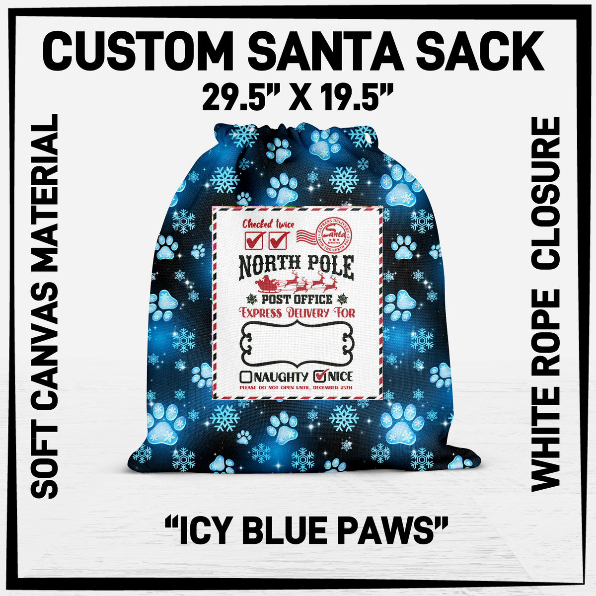 SNCS - Icy Blue Paws Santa Sack - Preorder Closing 9/17 ETA: Mid-Dec