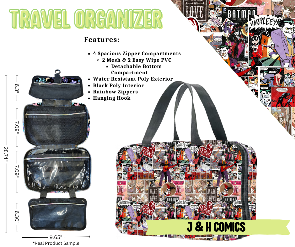 J & H Comics Travel Organizer