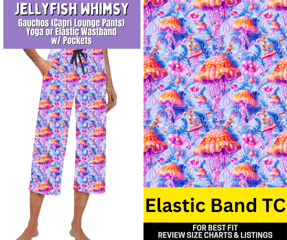Jellyfish Whimsy Capri Gauchos