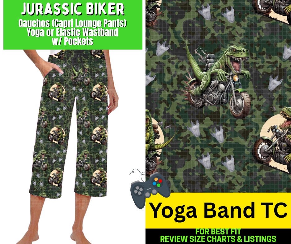 Jurassic Biker Capri Gauchos
