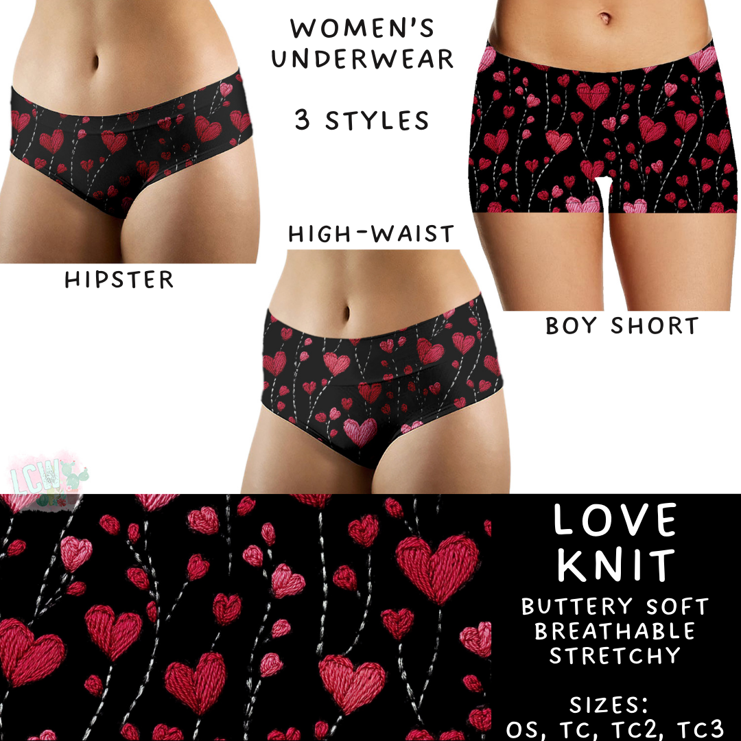 Batch #612 - Valentine's Matching Underwear - Closes 11/11 - ETA mid Jan - Love Knit Women's Underwear