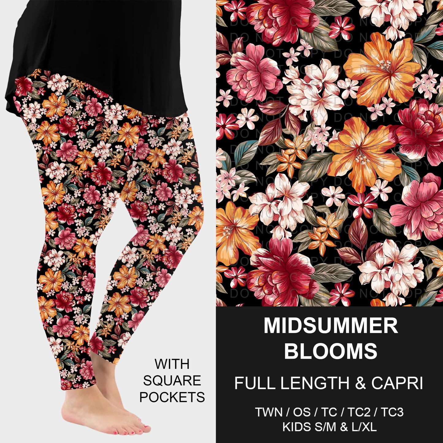 B310 - Preorder Midsummer Blooms Leggings w/ Pockets (Closes 8/30. ETA: late Oct.)