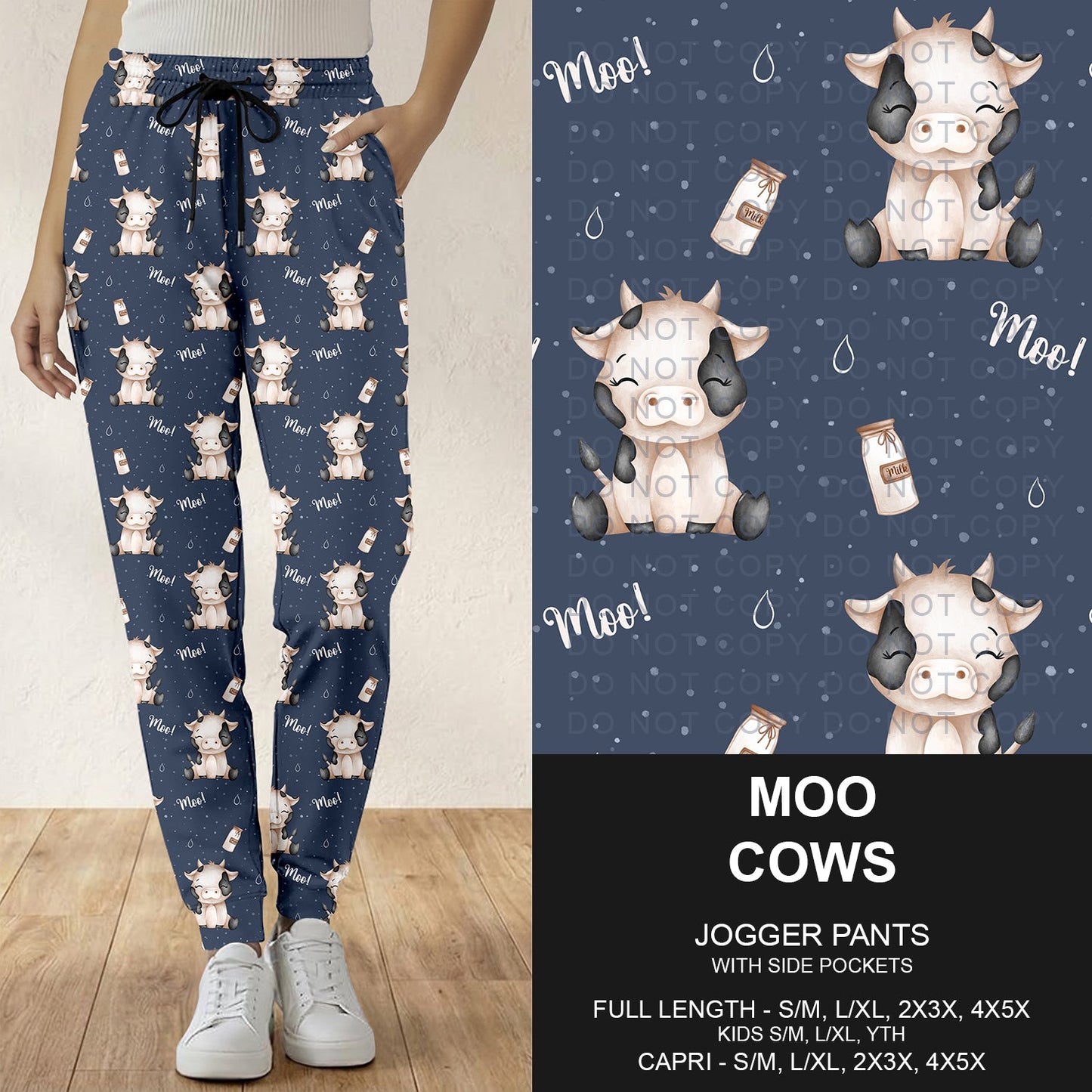 B294 - Preorder Moo Cows Joggers (Closes 6/07. ETA: early Aug.)