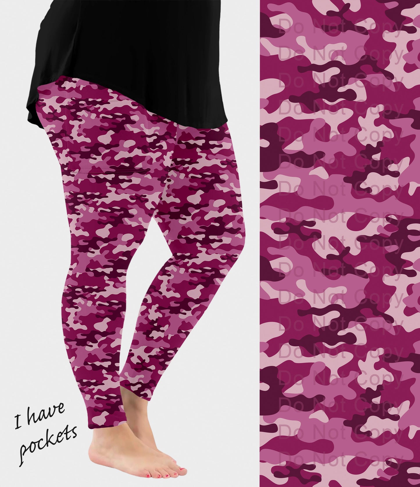 RTS - Magenta Camo Leggings w/ Pockets