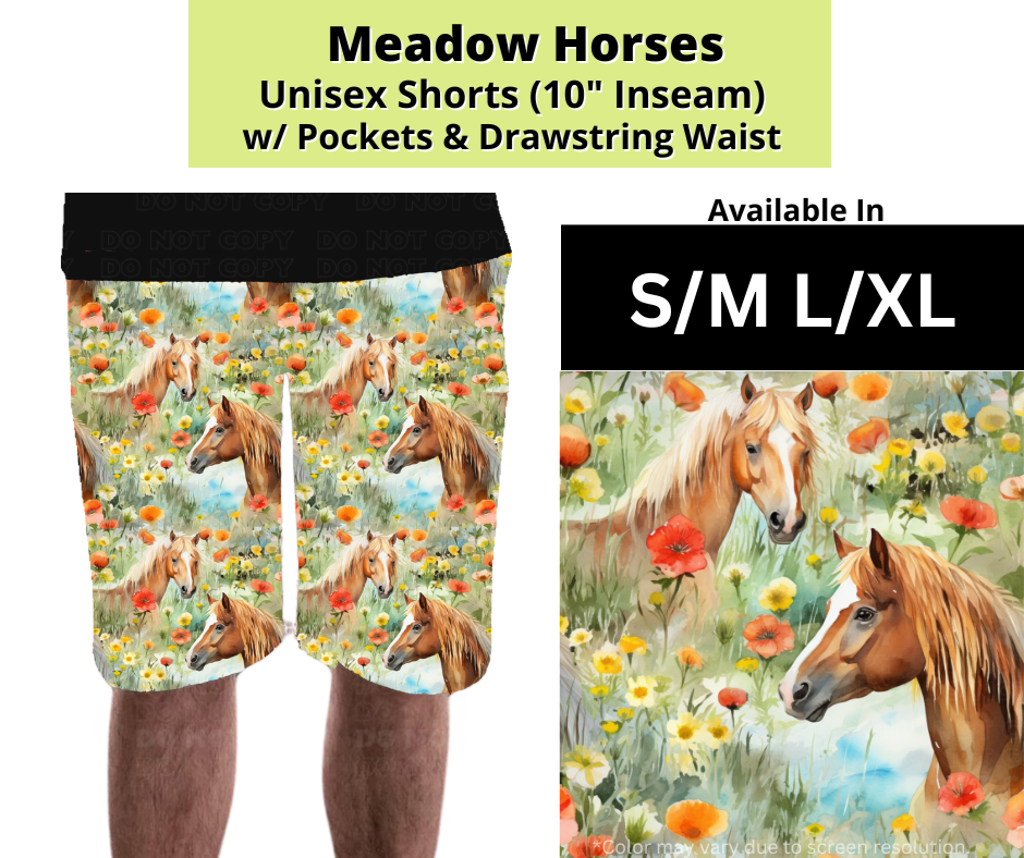 Meadow Horses Unisex Shorts