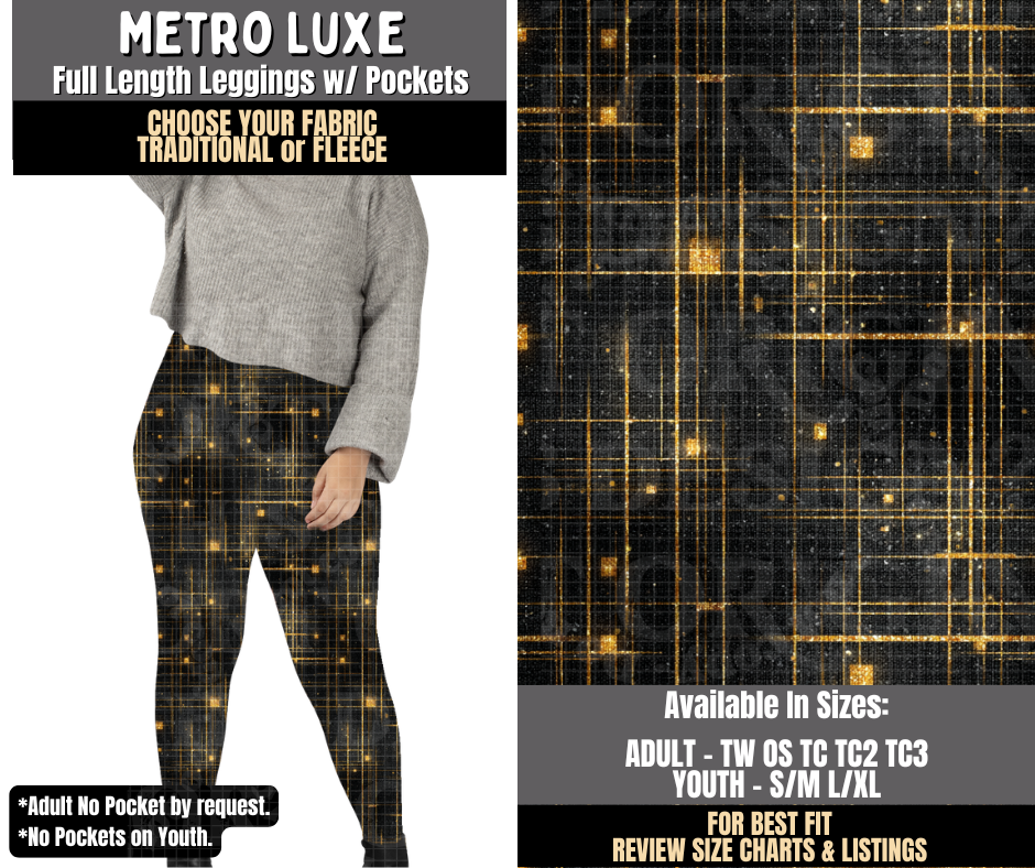 Preorder! Closes 8/3. ETA Nov. Metro Luxe Leggings Choose Fleece or Traditional