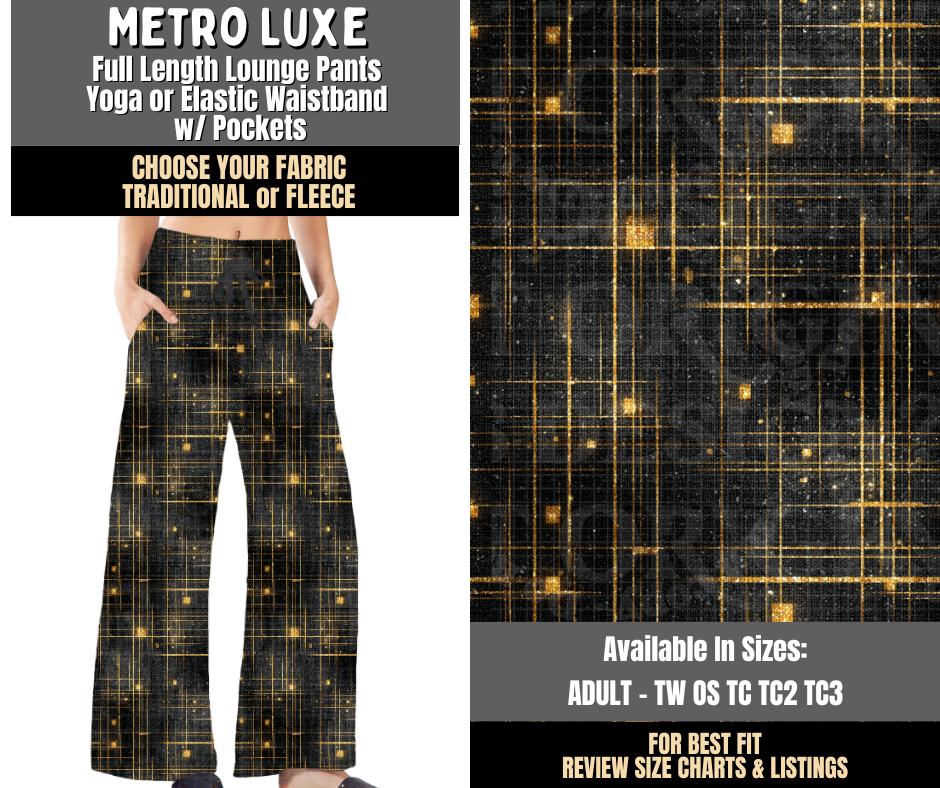 Preorder! Closes 8/3. ETA Nov. Metro Luxe Lounge Pants Choose Fleece or Traditional