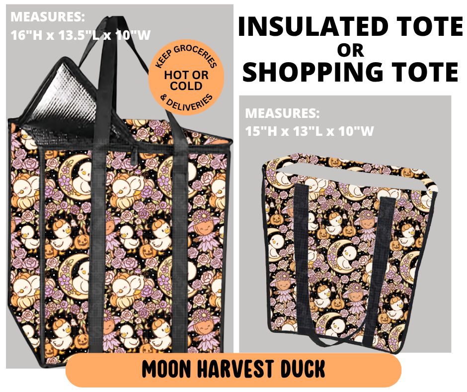 Preorder! Closes 6/29. ETA Sept. Moon Harvest Duck Shopping & Insulated Tote
