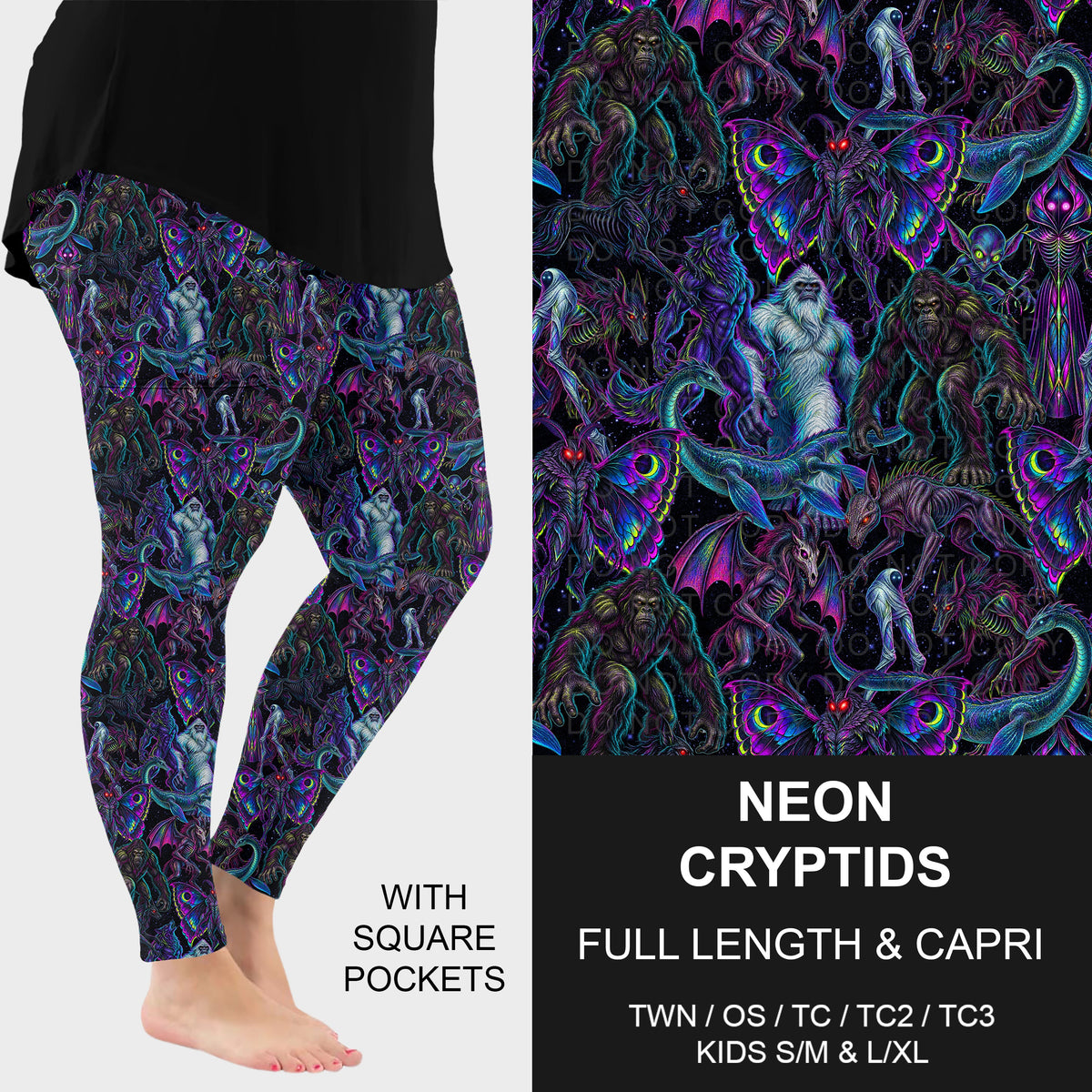 B320 - Preorder Neon Cryptids Leggings w/ Pockets (Closes 11/08. ETA: mid Jan.)