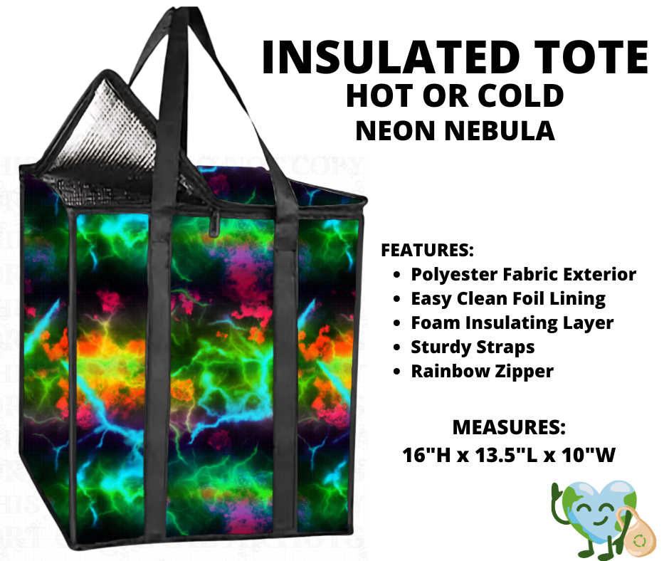 Neon Nebula Insulated Tote