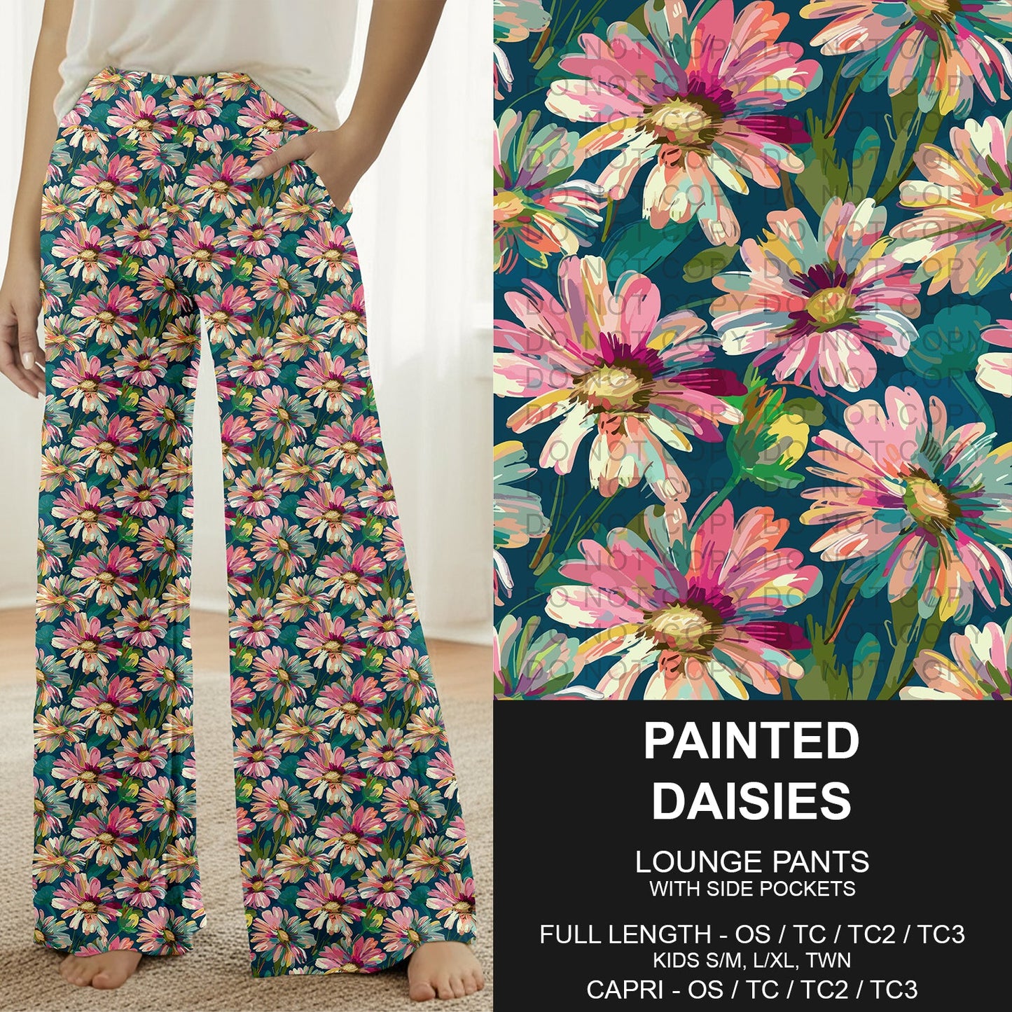 B309 - Preorder Painted Daisies Lounge Pants (Closes 8/23. ETA: late Oct.)
