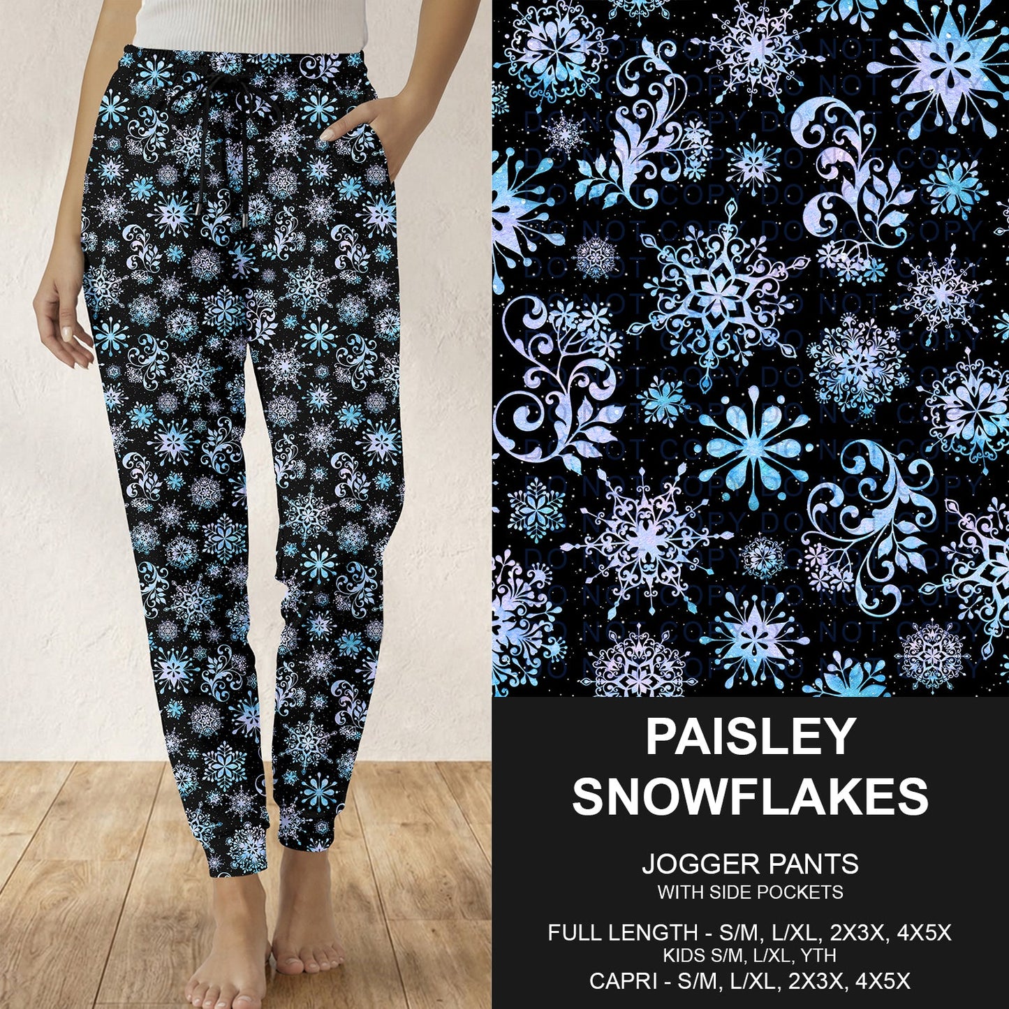 B312 - Preorder Paisley Snowflakes Joggers (Closes 9/13. ETA: mid Nov.)