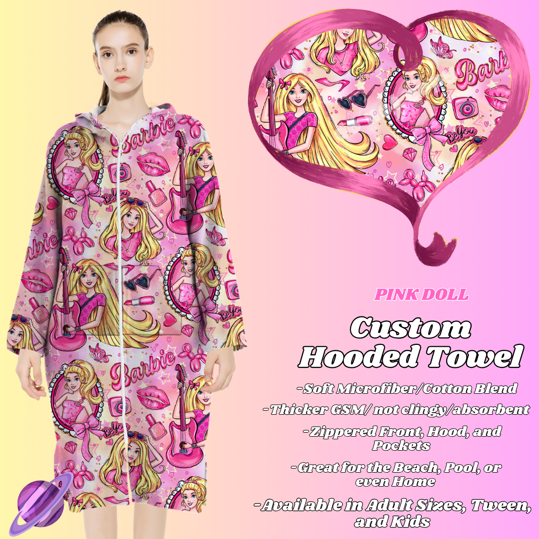 PINK DOLL- HOODED TOWEL- PREORDER CLOSING 4/27