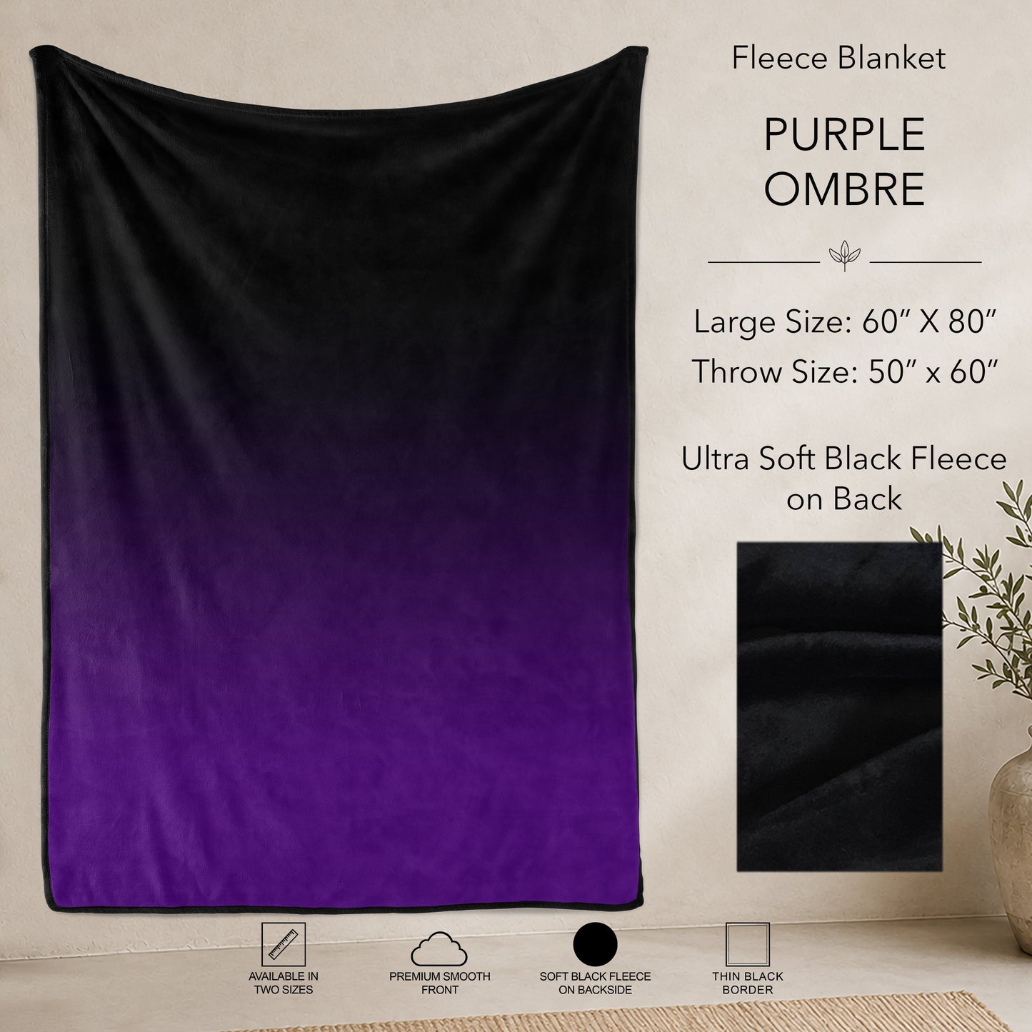 B304 - Pre-Order Purple Ombre Fleece Blanket (Closes 7/31. ETA: early Oct)