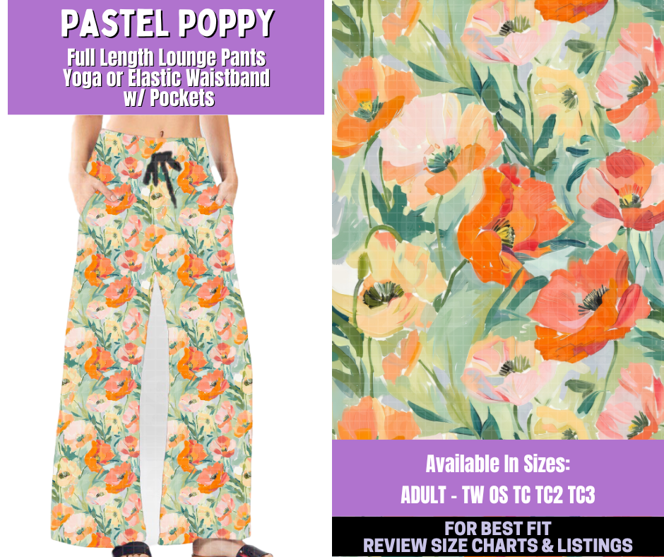 Preorder! Closes 1/5. ETA March. Pastel Poppy Full Length Lounge Pants