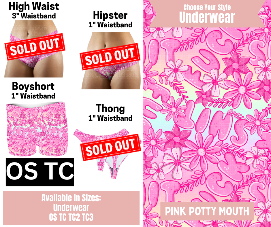 Pink Potty Mouth Boyshort Underwear