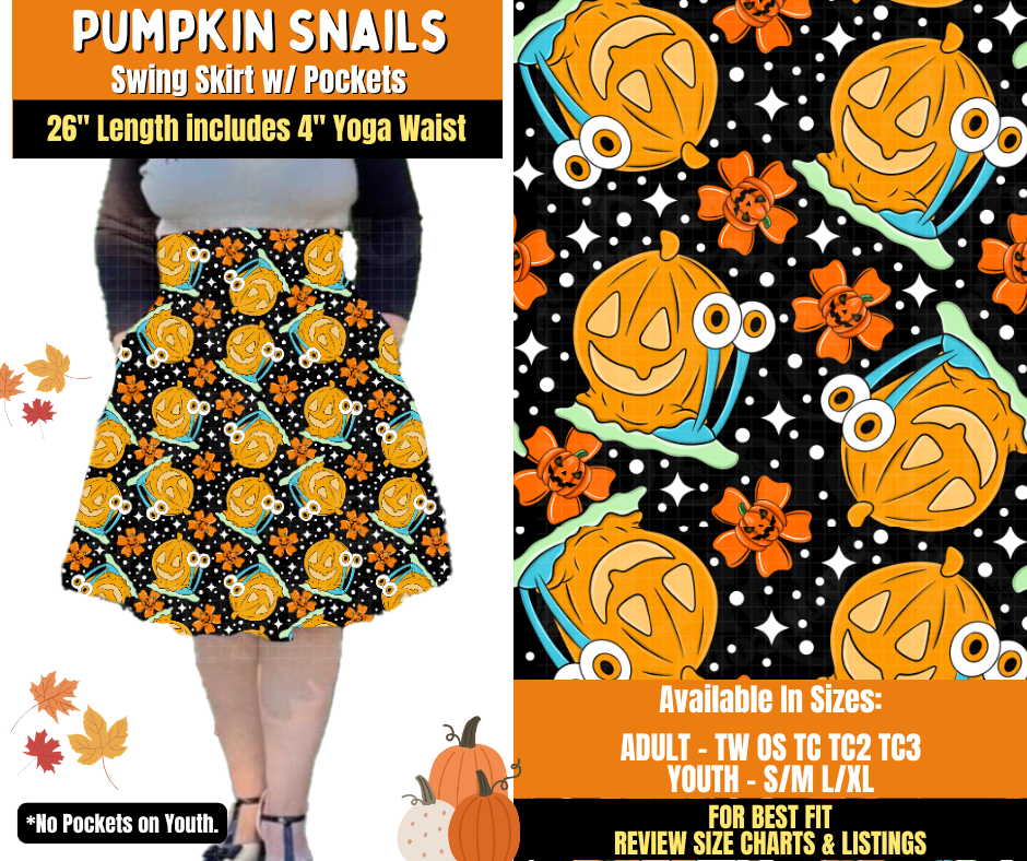 Preorder! Closes 7/16. ETA Oct. Pumpkin Snails Swing Skirt