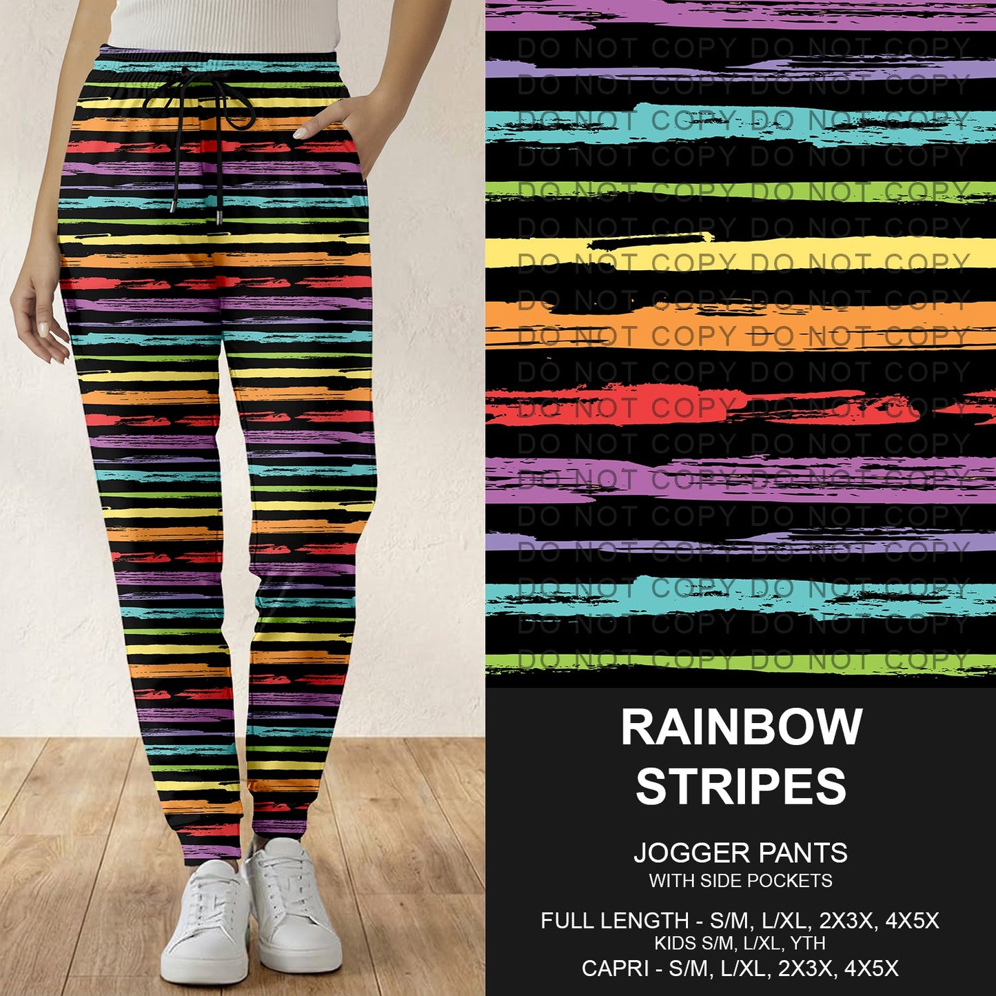 B286 - Preorder Rainbow Stripes Joggers (Closes 4/19. ETA: late June)