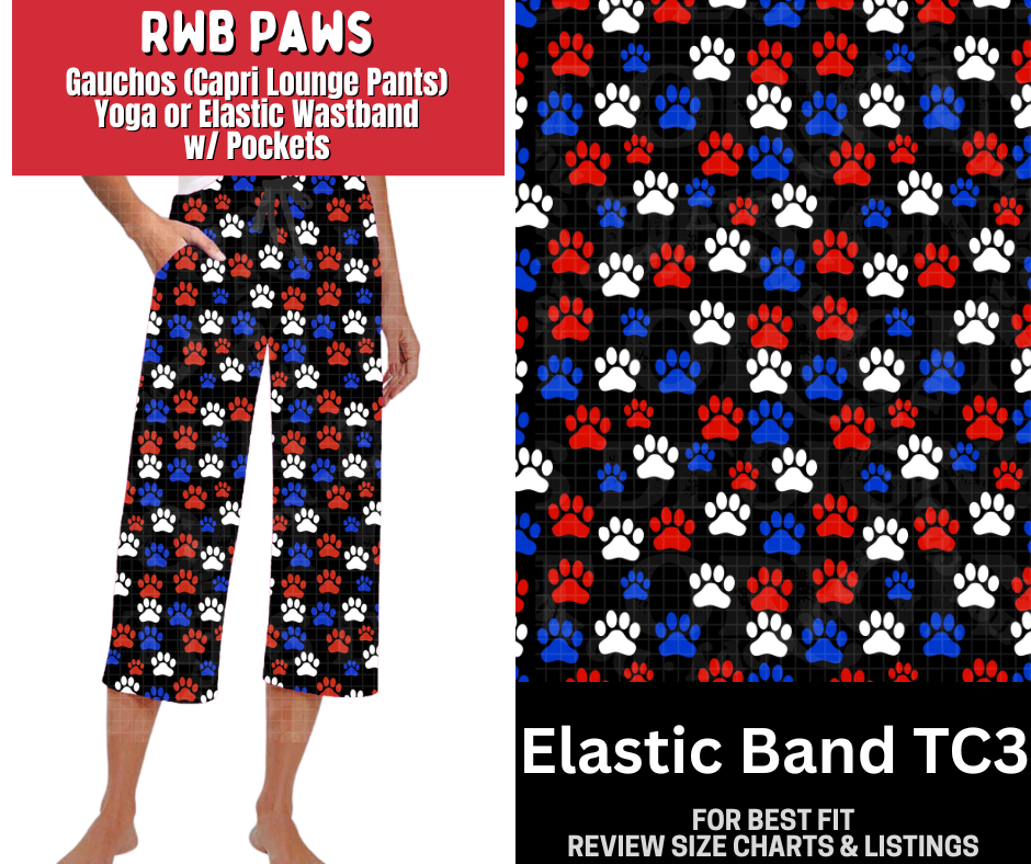 RWB Paws Capri Gauchos