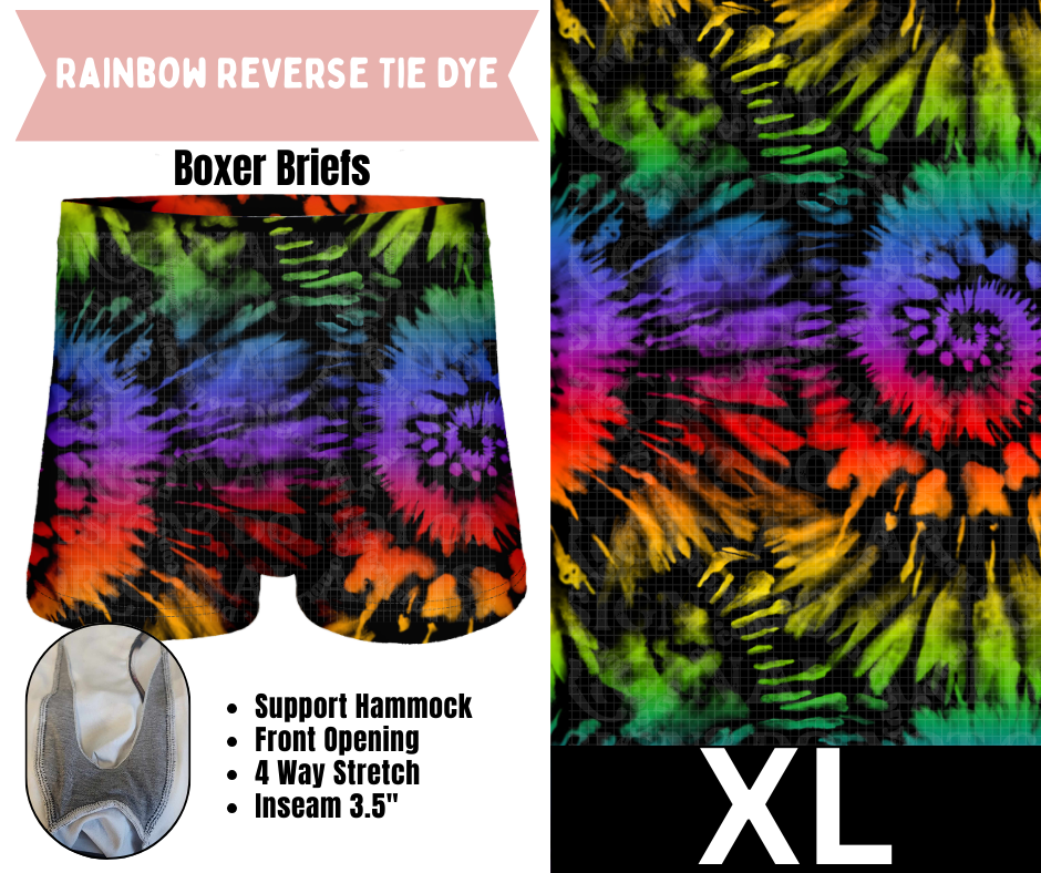 Rainbow Reverse Tie Dye Boxer Briefs