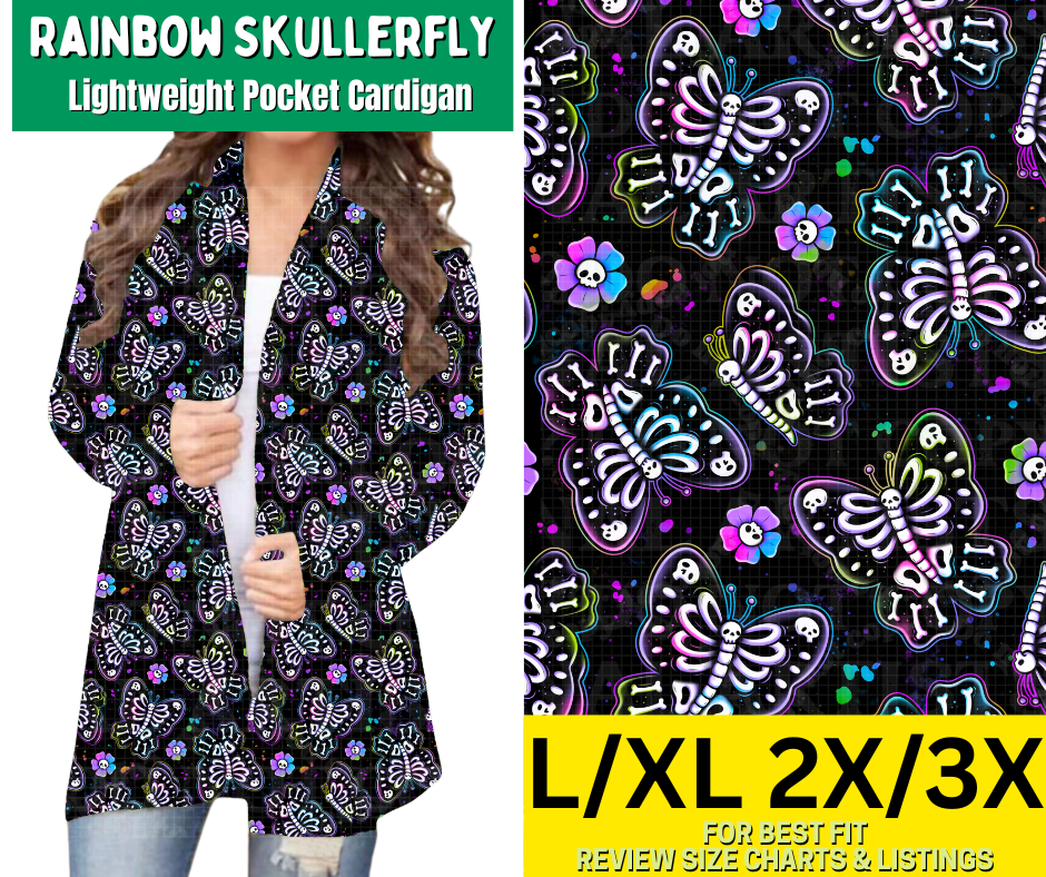 Rainbow Skullerfly Pocket Cardigan