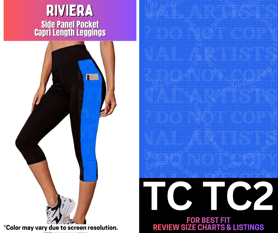 Rivera Side Panel Pocket Capri Length Leggings