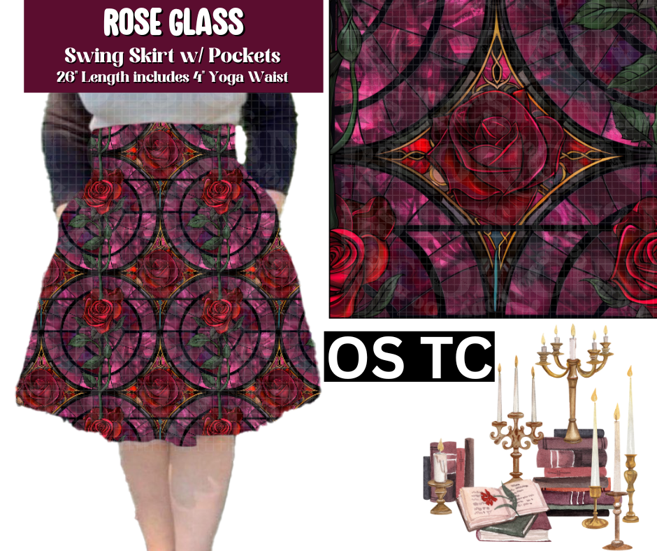 Rose Glass Swing Skirt