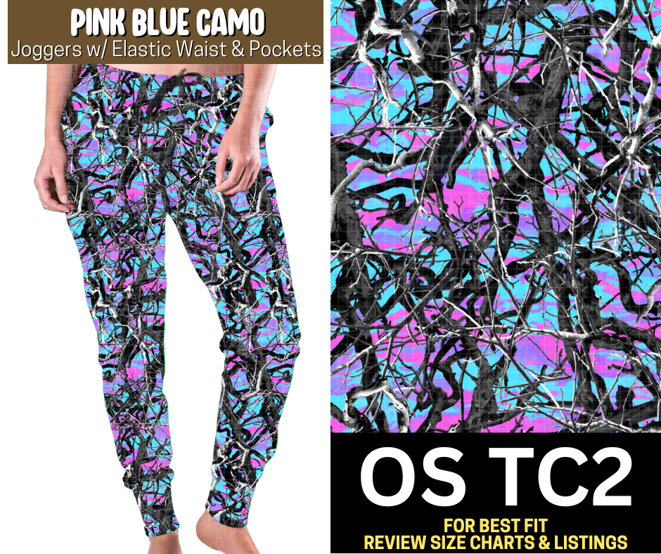 Pink Blue Camo Joggers