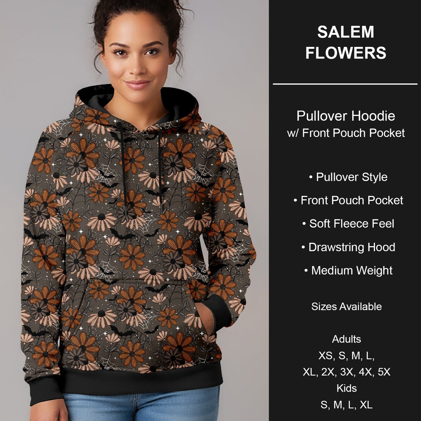 B299 - Preorder Salem Flowers Pullover Hoodie (Closes 7/12. ETA mid Sept.)