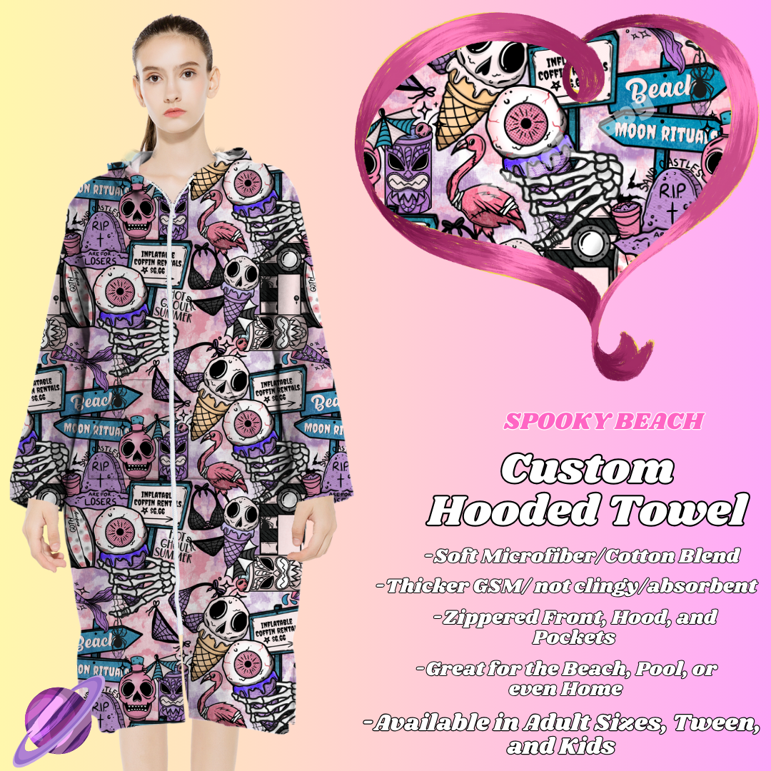 SPOOKY BEACH- HOODED TOWEL- PREORDER CLOSING 4/27