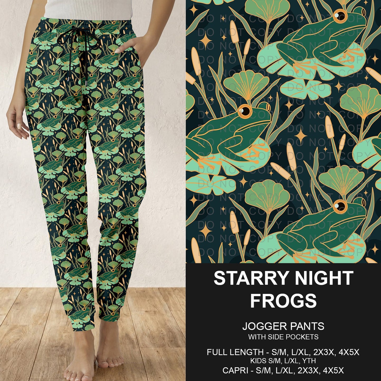 B310 - Preorder Starry Night Frogs Joggers (Closes 8/30. ETA: late Oct.)