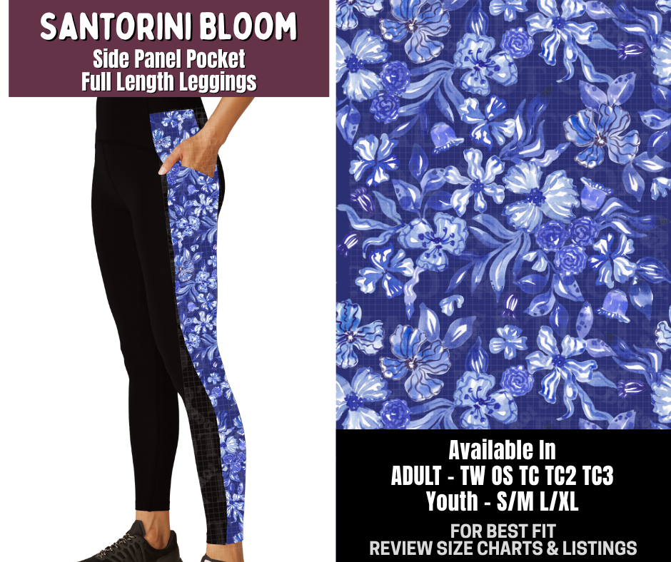 Preorder! Closes 9/14. ETA Dec. Santorini Bloom Side Panel Pocket Full Length Leggings