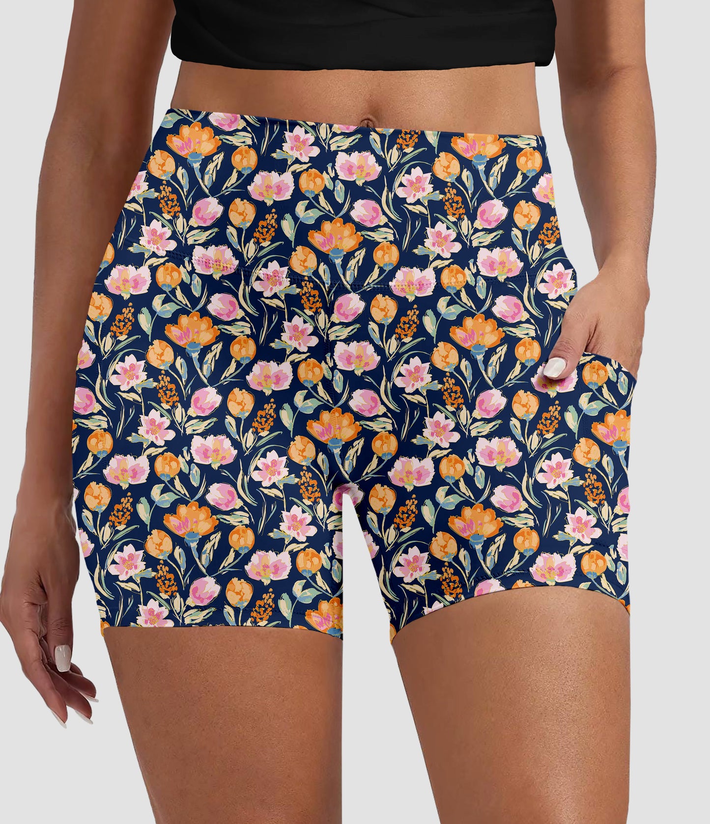 RTS - Sorbet Blooms Biker Shorts with Pockets