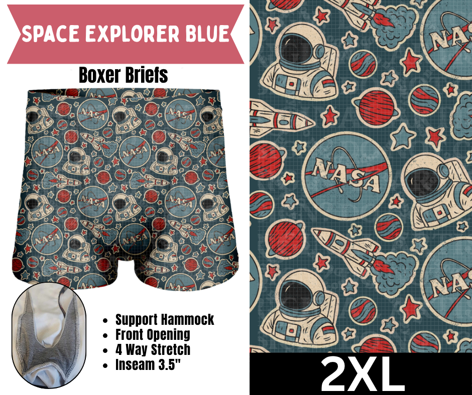 Space Explorer Blue Boxer Briefs