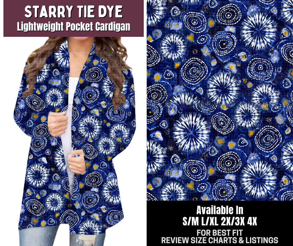 Preorder! Closes 9/14. ETA Dec. Starry Tie Dye Pocket Cardigan