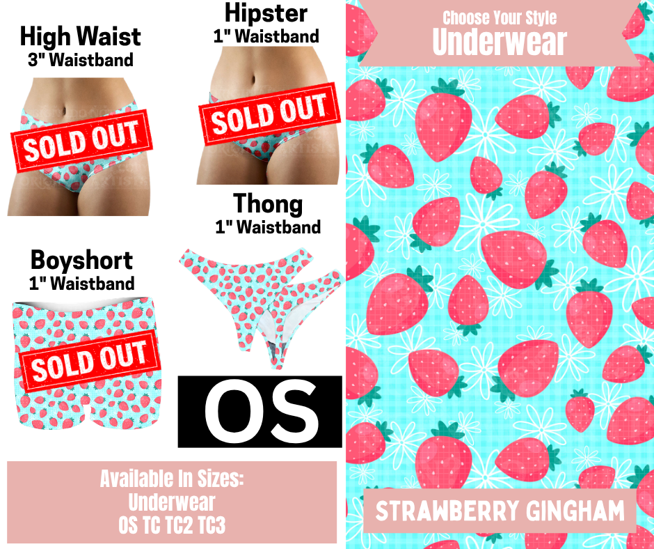 Strawberry Gingham Thong Underwear