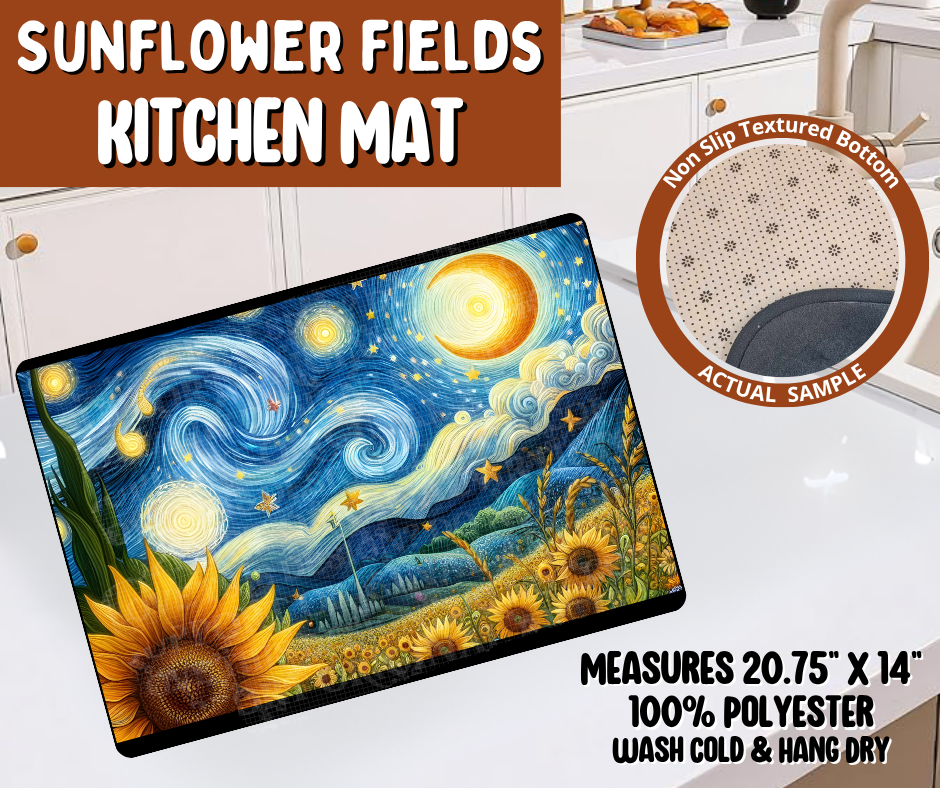 Preorder! Closes 10/19. ETA Jan. Sunflower Fields Kitchen Mat