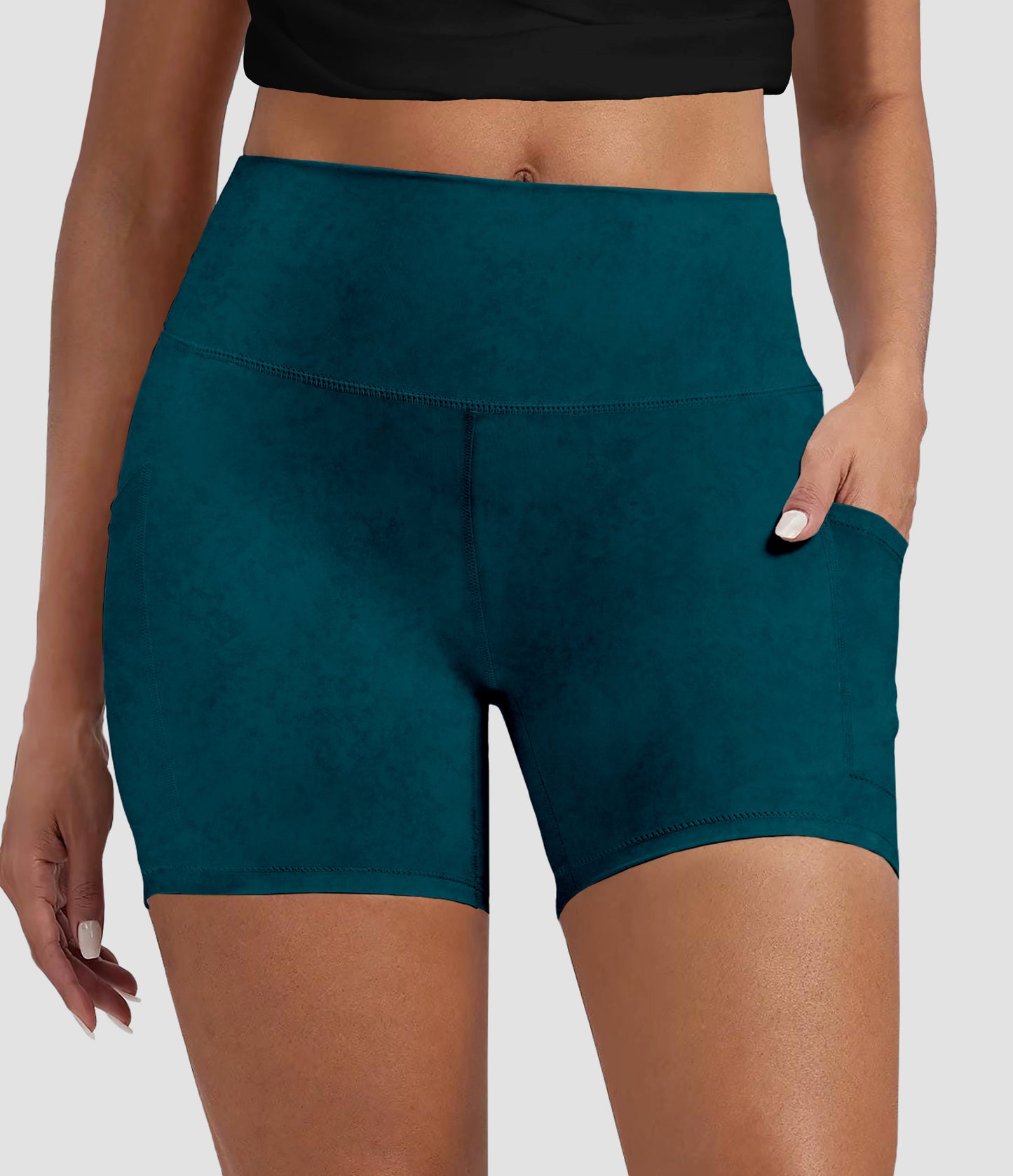 RTS - Teal Biker Shorts with Pockets