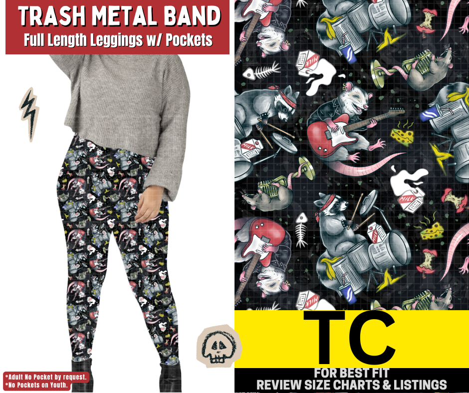 Trash Metal Band Full Length Leggings w/ Pockets