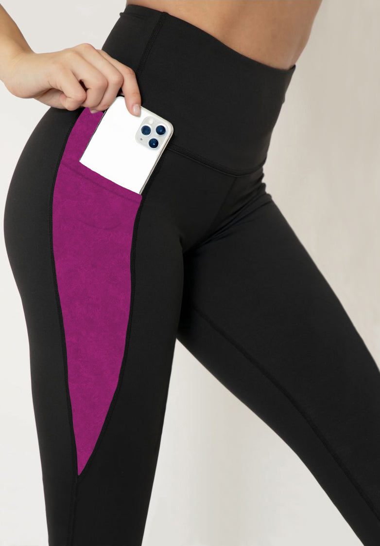 RTS - Very Berry Leggings w/ Triangle Sport Pockets