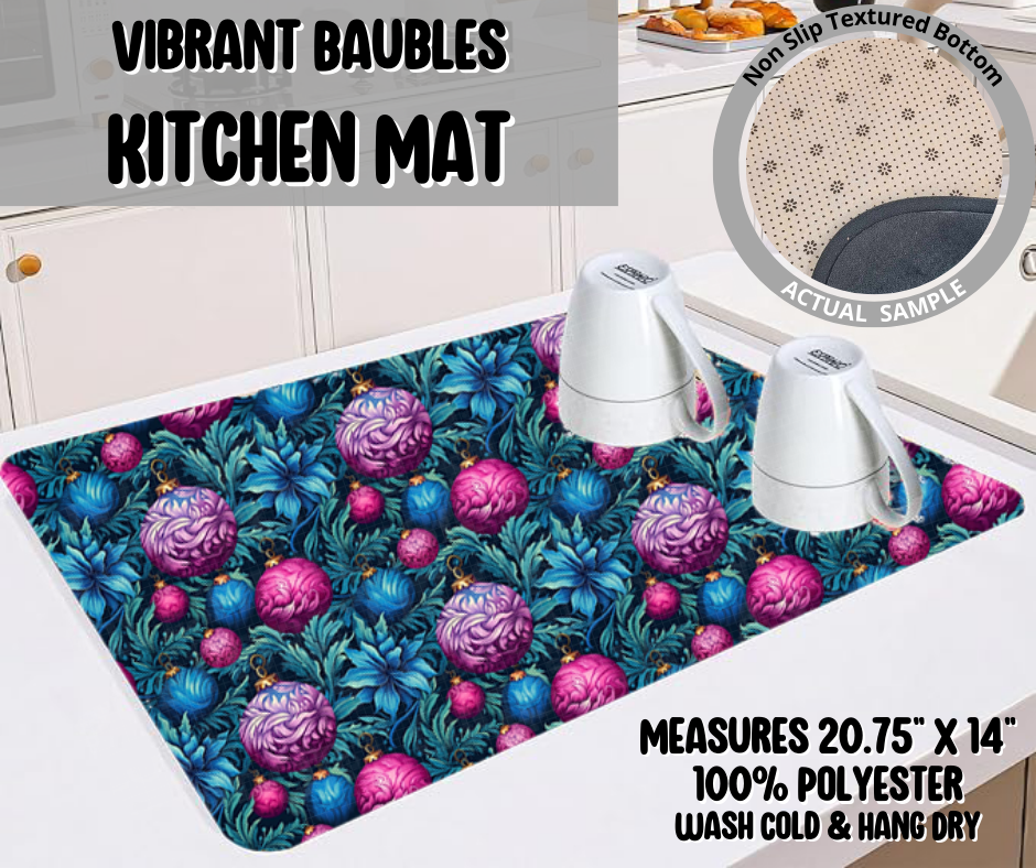 Vibrant Baubles Kitchen Mat