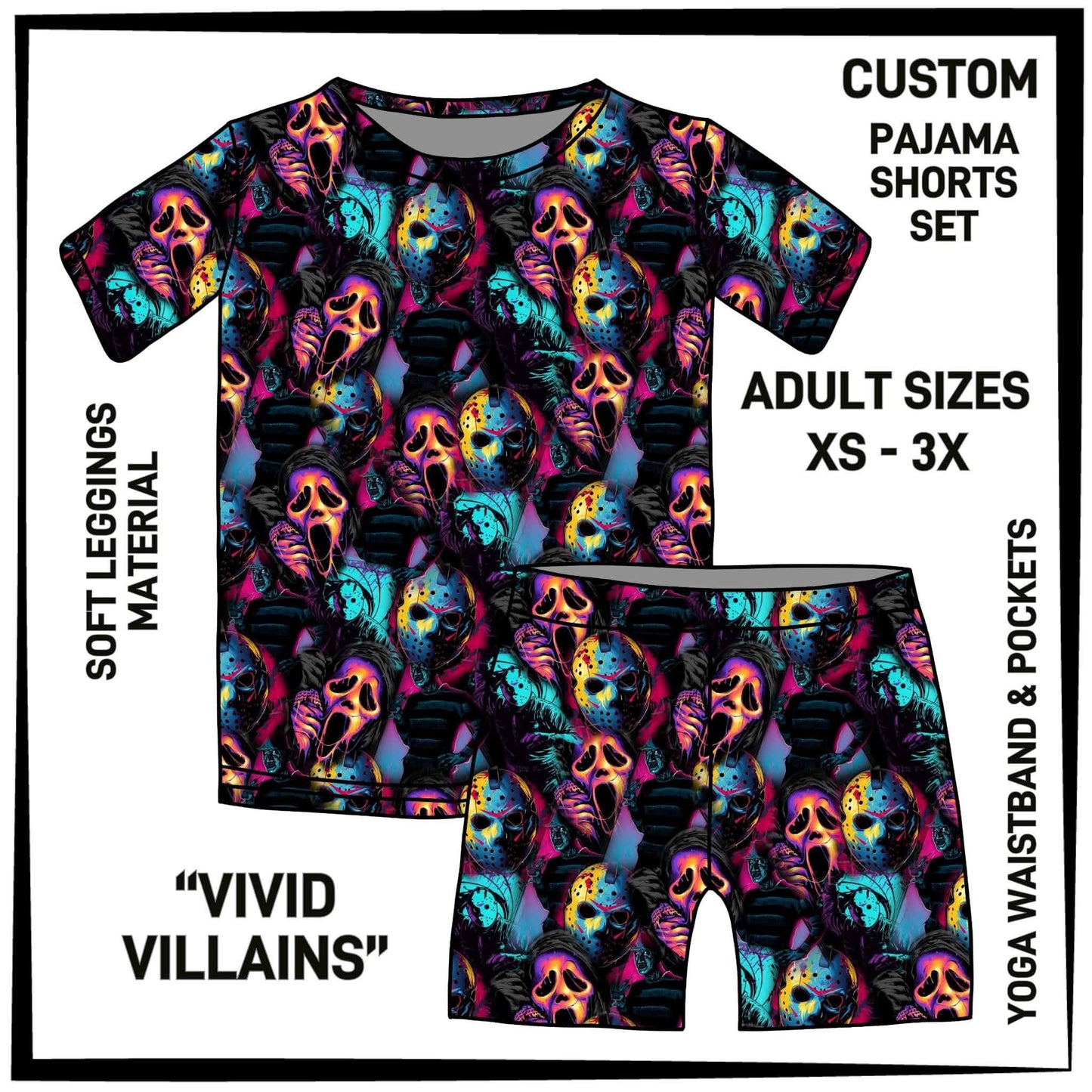 PS1S - Vivid Villains Pajamas Top & Shorts Set - Preorder Closing 7/1 ETA: Late Aug